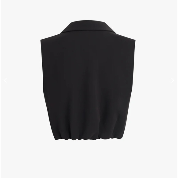 NWT Favorite Daughter Black Sleeveless Button Down Crop Top - Picture 2 of 6